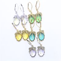 1 Pair Casual Ethnic Style Oval Dragonfly Plating Inlay Alloy Crystal Drop Earrings main image 1
