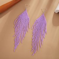 1 Pair Vacation Solid Color Glass Drop Earrings main image 1