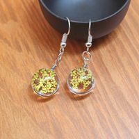 1 Pair Ig Style Casual Flower Glass Glass Drop Earrings sku image 5