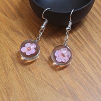 1 Pair Ig Style Casual Flower Glass Glass Drop Earrings sku image 9