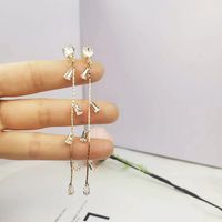 1 Pair Modern Style Geometric Rhombus Inlay Alloy Artificial Gemstones Drop Earrings sku image 3