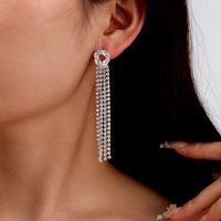 1 Pair Simple Style Tassel Inlay Rhinestone Glass Rhinestones Drop Earrings main image 4