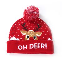 Unisex Classic Style Deer Pom Poms Eaveless Wool Cap sku image 1