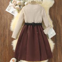 Preppy Style Streetwear Solid Color Polyester Girls Dresses sku image 11