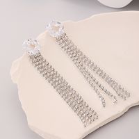 1 Pair Simple Style Tassel Inlay Rhinestone Glass Rhinestones Drop Earrings sku image 1