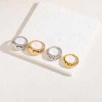 Elegant Luxurious Classic Style Solid Color Copper 14k Gold Plated Rings In Bulk main image 3