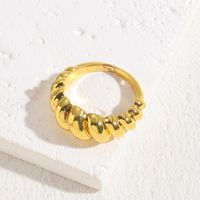 Elegant Luxurious Classic Style Solid Color Copper 14k Gold Plated Rings In Bulk sku image 10