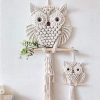 Pastoral Animal Owl Cotton Iron Tapestry Wall Art main image 3