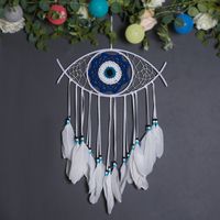 Pastoral Devil'S Eye Feather Iron Tapestry Wall Art sku image 3