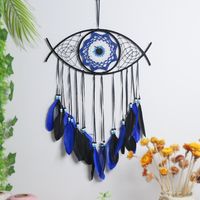 Pastoral Devil'S Eye Feather Iron Tapestry Wall Art sku image 1