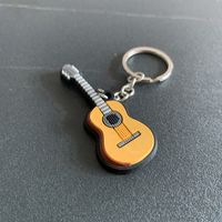 Cute Musical Instrument Guitar Resin Unisex Bag Pendant Keychain sku image 10