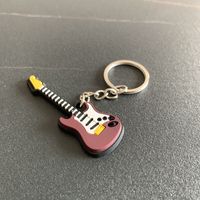 Cute Musical Instrument Guitar Resin Unisex Bag Pendant Keychain sku image 3
