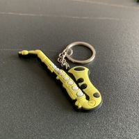 Cute Musical Instrument Guitar Resin Unisex Bag Pendant Keychain sku image 11