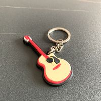 Cute Musical Instrument Guitar Resin Unisex Bag Pendant Keychain sku image 2