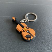 Cute Musical Instrument Guitar Resin Unisex Bag Pendant Keychain sku image 4