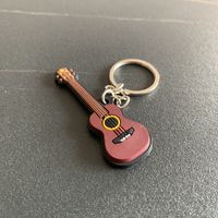 Cute Musical Instrument Guitar Resin Unisex Bag Pendant Keychain sku image 1