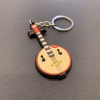 Cute Musical Instrument Guitar Resin Unisex Bag Pendant Keychain sku image 8
