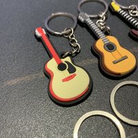 Cute Musical Instrument Guitar Resin Unisex Bag Pendant Keychain main image 2