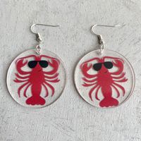 1 Pair Vacation Corn Lobster Arylic Iron Ear Hook main image 3