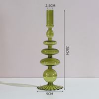 Creative Simple Glass Candlestick Vase Crafts Living Room And B & B Table Decoration Dried Flower Arrangement sku image 12