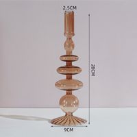 Creative Simple Glass Candlestick Vase Crafts Living Room And B & B Table Decoration Dried Flower Arrangement sku image 11