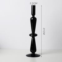 Creative Simple Glass Candlestick Vase Crafts Living Room And B & B Table Decoration Dried Flower Arrangement sku image 15