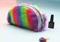 Women's Stripe Sequin Plush Zipper Kids Wallets sku image 1