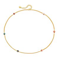 Ethnic Style Devil's Eye Copper 18k Gold Plated Necklace In Bulk sku image 1