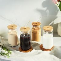 Casual Solid Color Glass Tumblers Water Bottles main image 4