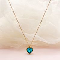 304 Stainless Steel 14K Gold Plated Vintage Style Luxurious Plating Inlay Heart Shape Zircon sku image 2