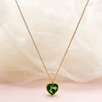 304 Stainless Steel 14K Gold Plated Vintage Style Luxurious Plating Inlay Heart Shape Zircon sku image 3