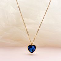 304 Stainless Steel 14K Gold Plated Vintage Style Luxurious Plating Inlay Heart Shape Zircon sku image 7