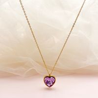 304 Stainless Steel 14K Gold Plated Vintage Style Luxurious Plating Inlay Heart Shape Zircon sku image 4