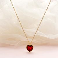 304 Stainless Steel 14K Gold Plated Vintage Style Luxurious Plating Inlay Heart Shape Zircon sku image 5