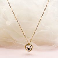 304 Stainless Steel 14K Gold Plated Vintage Style Luxurious Plating Inlay Heart Shape Zircon sku image 6