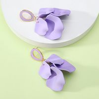 1 Pair Elegant Romantic Sweet Petal Spray Paint Painted Inlay Zinc Alloy Acrylic Dangling Earrings sku image 12