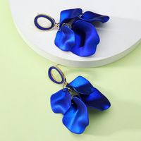 1 Pair Elegant Romantic Sweet Petal Spray Paint Painted Inlay Zinc Alloy Acrylic Dangling Earrings sku image 13