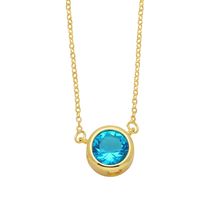 Simple Style Round Copper 18k Gold Plated Zircon Pendant Necklace In Bulk sku image 1