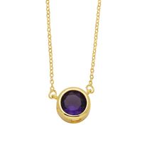 Simple Style Round Copper 18k Gold Plated Zircon Pendant Necklace In Bulk sku image 5