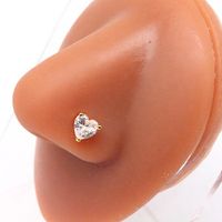 Solid Color Classic Style Letter Rose Stainless Steel Titanium Plating Inlay Zircon Rose Gold Plated White Gold Plated Gold Plated Nose Studs main image 3
