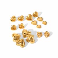 1 Pair Classic Style Heart Shape Polishing Plating 304 Stainless Steel Drop Earrings Ear Studs main image 6