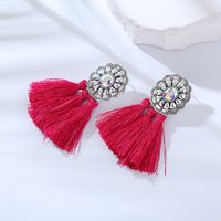 1 Pair Vintage Style Baroque Style Modern Style Tassel Plating Inlay Alloy Turquoise Silver Plated Drop Earrings main image 4
