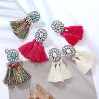 1 Pair Vintage Style Baroque Style Modern Style Tassel Plating Inlay Alloy Turquoise Silver Plated Drop Earrings main image 5