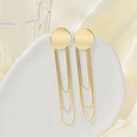 1 Pair Classic Style Tassel Plating Inlay Stainless Steel Zircon Gold Plated Drop Earrings main image 4