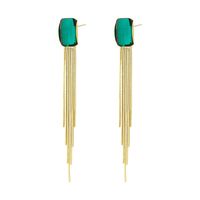 1 Pair Classic Style Tassel Plating Inlay Stainless Steel Zircon Gold Plated Drop Earrings main image 6