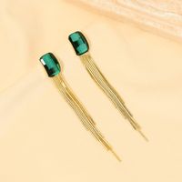 1 Pair Classic Style Tassel Plating Inlay Stainless Steel Zircon Gold Plated Drop Earrings main image 5
