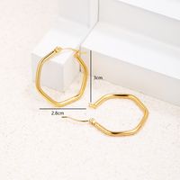 1 Paire Commuer Couleur Unie Placage Acier Inoxydable 201 Plaqué Or 18K Des Boucles D'Oreilles sku image 1