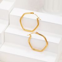 1 Pair Commute Solid Color Plating 201 Stainless Steel 18K Gold Plated Earrings main image 4
