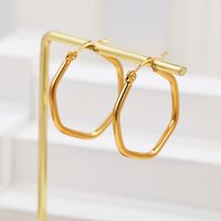 1 Pair Commute Solid Color Plating 201 Stainless Steel 18K Gold Plated Earrings main image 1