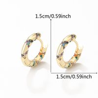 1 Paire À La Française Couleur Unie Placage Incruster Le Cuivre Zircon Plaqué Or Boucles D'oreilles Cerceau main image 3